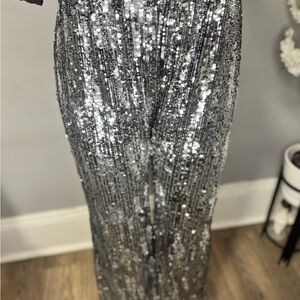 No Boundaries Silver Sequin Women's Pants
